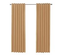 Olivia Rocco Blackout Eyelet Curtains Black Out Thermal Ring Top Curtain Pair Window Treatment Living Room Bedroom, 90" (Width) x 90" (Drop) Ochre