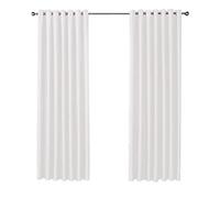 Olivia Rocco Blackout Eyelet Curtains Black Out Thermal Ring Top Curtain Pair Window Treatment Living Room Bedroom, 90" (Width) x 90" (Drop) White