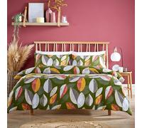 Olivia Rocco Bodenham Duvet Cover Set Soft Quilt Bedding Covers with Pillowcases Ultra Soft Luxurious Leaf Printed Modern Design for Comfort Sleep, Double