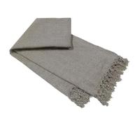 Olivia Rocco Chenille Throw Blanket with Tassels for Couch Sofa Chair Bed Home Decoration Soft Warm Cosy Knit Blanket Gift, Silver 130 x 170 cm