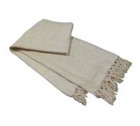 Olivia Rocco Chenille Throw Blanket with Tassels for Couch Sofa Chair Bed Home Decoration Soft Warm Cosy Knit Blanket Gift, Natural 130 x 170 cm