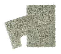 Olivia Rocco Como 2 Piece Bath Mat & Pedestal Set Non-Slip Backing Super Absorbent Toilet Bathroom Mats Sets, Sage Green