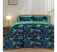 Olivia Rocco Coverless Duvet Double Set 10.5 Tog Reversible Quilted Bedding Bed Sets with Pillowcases (Gamer, Single)