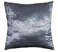 Olivia Rocco Crushed Velvet Curtains Thermal Insulated Window Treatment Bedroom Curtains Blackout Eyelet Curtains, Cushion Cover, Silver