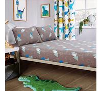 Olivia Rocco Dinosaur Duvet Cover Set Duvet Cover Quilt Fitted Sheet Dinosaurs Bed Duvet Covers And Pillowcase Kids Bedding Set Children's Bedding Dinosaur Theme Bedroom Set (Double Fitted Sheet Set)