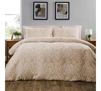 Olivia Rocco Dorchester Jacqaurd Duvet Cover Set Quilted Bedding Covers with Pillowcases, Champagne King