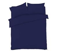 Olivia Rocco Duvet Cover Set Easy Care Plain Dyed Quilt Cover Sets, Double Navy