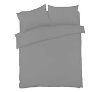 Olivia Rocco Duvet Cover Set Easy Care Plain Dyed Quilt Cover Sets, King Grey