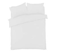 Olivia Rocco Duvet Cover Set Easy Care Plain Dyed Quilt Cover Sets, King White