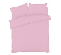 Olivia Rocco Duvet Cover Set Easy Care Plain Dyed Quilt Cover Sets, Single Light Pink