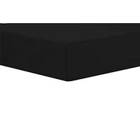 Olivia Rocco Easy Care Fitted Sheet Poly Cotton Bed Sheets, 3/4 Bed Black