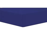 Olivia Rocco Easy Care Fitted Sheet Poly Cotton Bed Sheets, Double Royal Blue