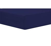 Olivia Rocco Easy Care Fitted Sheet Poly Cotton Bed Sheets, Super King Navy
