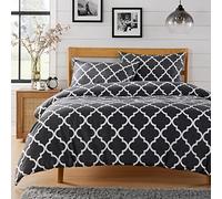 Olivia Rocco Easy Care Printed Duvet Cover Set 100% Polyester Breathable Stylish Comforter Reversible Quilted Bedding Bed Sets With Pillowcases MARRAKESH DUVET SET, GREY SINGLE