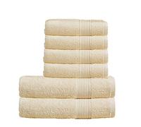 Olivia Rocco Egyptian Cotton Towels Home Bathroom Towel Set Bale Fade Resistant 500gsm Home Collection Bales Bath Sets, 2 Bath and 4 Hand Towels Cream