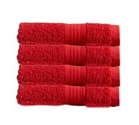 Olivia Rocco Egyptian Cotton Towels Home Bathroom Towel Set Bale Fade Resistant 500gsm Home Collection Bales Bath Sets, 4 Washcloths Red