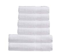 Olivia Rocco Egyptian Cotton Towels Home Bathroom Towel Set Bale Fade Resistant 500gsm Home Collection Bales Bath Sets, 2 Bath and 4 Hand Towels White
