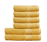 Olivia Rocco Egyptian Cotton Towels Home Bathroom Towel Set Bale Fade Resistant 500gsm Home Collection Bales Bath Sets, 2 Bath and 4 Hand Towels Ochre