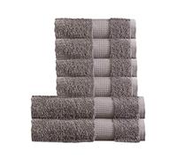 Olivia Rocco Egyptian Cotton Towels Home Bathroom Towel Set Bale Fade Resistant 700gsm Luxe Collection Bales Bath Sets, 2 Bath and 4 Hand Towels Silver