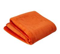 Olivia Rocco Flannel Fleece Throw Blanket Super Soft Warm Fluffy for Bed Sofa Couch Chair Lightweight and Cozy Solid Design, 150 x 200 cm Spice Orange