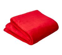 Olivia Rocco Flannel Fleece Throw Blanket Super Soft Warm Fluffy for Bed Sofa Couch Chair Lightweight and Cozy Solid Design, 200 x 240 cm Red
