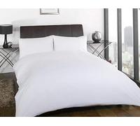 Olivia Rocco Flannelette Duvet Cover Set Plain Brushed Cotton Quilt Cover, Double White