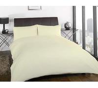 Olivia Rocco Flannelette Duvet Cover Set Plain Brushed Cotton Quilt Cover, King Cream