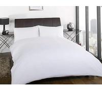 Olivia Rocco Flannelette Duvet Cover Set Plain Brushed Cotton Quilt Cover, Single White
