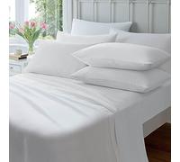 OLIVIA ROCCO Flannelette Fitted Sheets Super Soft Brushed Cotton Bed Sheet Thermal Warm Cosy Breathable Hypoallergenic Extra Deep Luxury Bedding, WHITE/NATURAL SINGLE