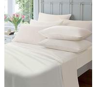 Olivia Rocco Flannelette Flat Sheet Soft Brushed Cotton Bed Sheets, Double Cream