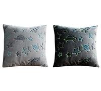 Olivia Rocco Fleece Blankets For Kids Soft Cosy Glow In The Dark Blanket Childrens Fluffy Warm Bedroom Accessories Boys Girls Bed Throw, Outerspace Cushion