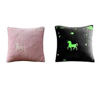 Olivia Rocco Fleece Blankets For Kids Soft Cosy Glow In The Dark Blanket Childrens Fluffy Warm Bedroom Accessories Boys Girls Bed Throw, Unicorn Cushion
