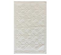 Olivia Rocco Floral Bath Mat Non-Slip Super Absorbent 100% Cotton Bathroom Mats Extra Soft Rug for Bathroom Floor 50 x 80 cm, Cream