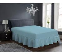 Olivia Rocco Frilled Base Valance Sheet Easy Care Polycotton Base Valances Bed Linen 3/4 Bed Duck egg