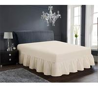 Olivia Rocco Frilled Base Valance Sheet Easy Care Polycotton Base Valances Bed Linen Double Cream