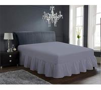Olivia Rocco Frilled Base Valance Sheet Easy Care Polycotton Base Valances Bed Linen Double Grey