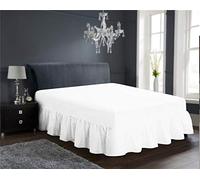 Olivia Rocco Frilled Base Valance Sheet Easy Care Polycotton Base Valances Bed Linen Oxford Pillow Pair White