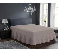 Olivia Rocco Frilled Base Valance Sheet Easy Care Polycotton Base Valances Bed Linen Super King Natural