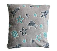 Olivia Rocco Glow In The Dark Teddy Fleece Duvet Cover Sets Soft Warm Kids Bedding Childrens Quilt Covers Set, Outer Space Cushion