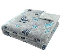 Olivia Rocco Glow In The Dark Teddy Fleece Duvet Cover Sets Soft Warm Kids Bedding Childrens Quilt Covers Set, Outer Space Throw