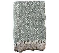 Olivia Rocco Home Throws Eco Friendly Super Soft Recycled Cotton Throw Blanket Comfortable Sustainable Perfect for Your Sofa Bed or Chair Lightweights, Casablanca Sage Green 127x152cm