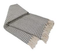 Olivia Rocco Home Throws Eco Friendly Super Soft Recycled Cotton Throw Blanket Comfortable Sustainable Perfect for Your Sofa Bed or Chair Lightweight, Tangier Charcoal 127x152cm