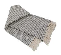 Olivia Rocco Home Throws Eco Friendly Super Soft Recycled Cotton Throw Blanket Comfortable Sustainable Perfect for Your Sofa Bed or Chair Lightweight, Marrakesh Charcoal 127x152cm