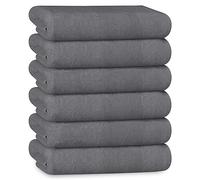 Olivia Rocco Hotel Collection Towels White Grey Hospitality Commercial Towels for Hotels B&Bs Hospitals 100% Soft Cotton Super Absorbent and Quick Dry Bathroom Towel Set, 6 Pk Hand Towels Grey