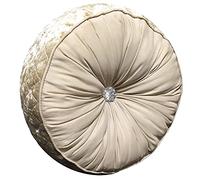 Olivia Rocco Kylie Duvet Cover Set Quilted Velvet Diamante Quilt Covers Luxury Bedding Sets, Champagne Round Cushion