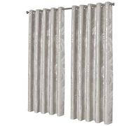 Olivia Rocco Leaf Sparkle Blackout Curtains Super Soft Thermal Insulated Ring Top Eyelet Curtain for Living Room Bedroom Drapes Window Black 2 Panels Home Decoration, Natural 66x72