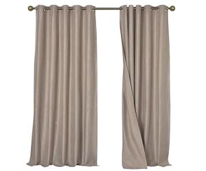 Olivia Rocco Linen Blackout Curtains Eyelet Thermal Insulated Window Drapes Noise Reducing Light Blocking for Bedroom Living Room Home Decor 2 Panel Set, Natural 66x72