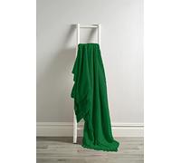 Olivia Rocco Lisbon Throw 100% Cotton Plain Honeycomb Sofa Bed Chair Cover Throws Tasselled Decorative Blanket, 127 x 152 cm (50" x 60") Emerald Green