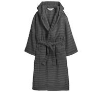 Olivia Rocco Luxury Hydro Cotton Ribbed Bath Robes Super Soft Terry Toweling Unisex Hooded Dressing Gown with 2 Pockets & Wrap Belt for Supreme Loungewear or Sleepwear, CHARCOAL L/XL