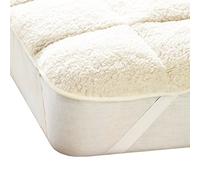 Olivia Rocco Luxury Teddy Bear Sherpa Fleece Super Soft Warm Cosy Mattress Topper Enhancer Reversible Top and Cool Microfibre Single Double King Super King Size (Super King)